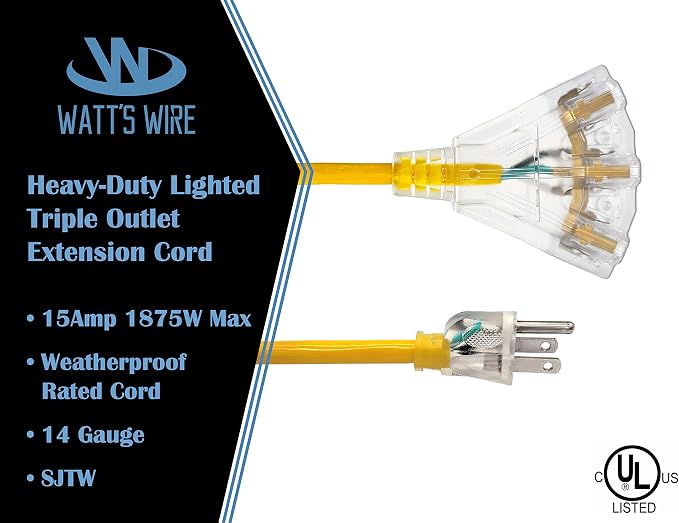 25 ft Outdoor Extension Cord Waterproof - Image 3