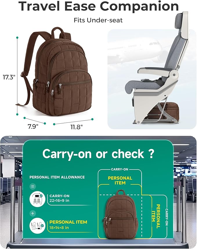 BAGSMART College Laptop Backpack, Travel Backpack - Image 3