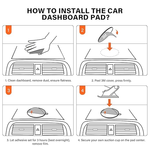 APPS2Car 3M Adhesive Pads-2pcs 70mm Round & 6pcs 35mm Round, 70mm Dashboard Pad - Image 4