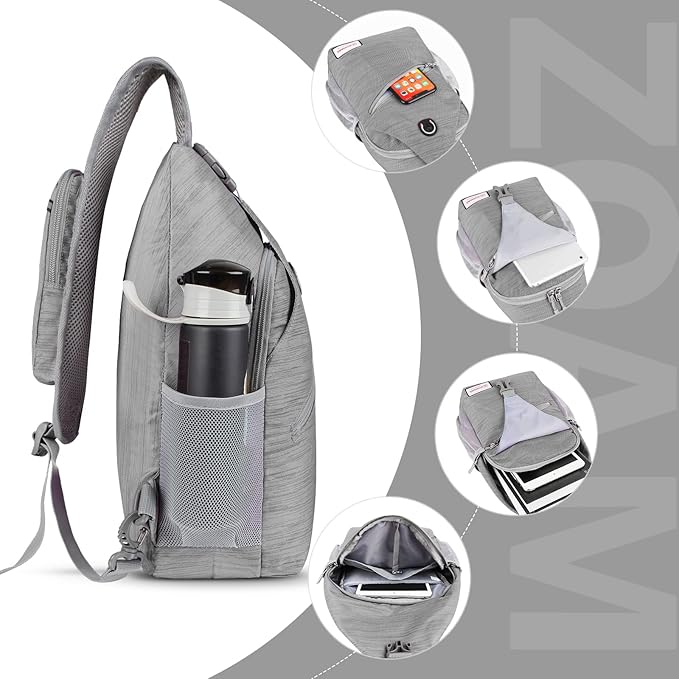 ZOMAKE Sling Bag, Small Crossbody Sling Backpack, Water Resistant Shoulder - Image 3