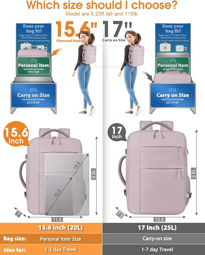 Capolo Travel Backpack for Women Men Waterproof Laptop Backpack Airlines - Image 5
