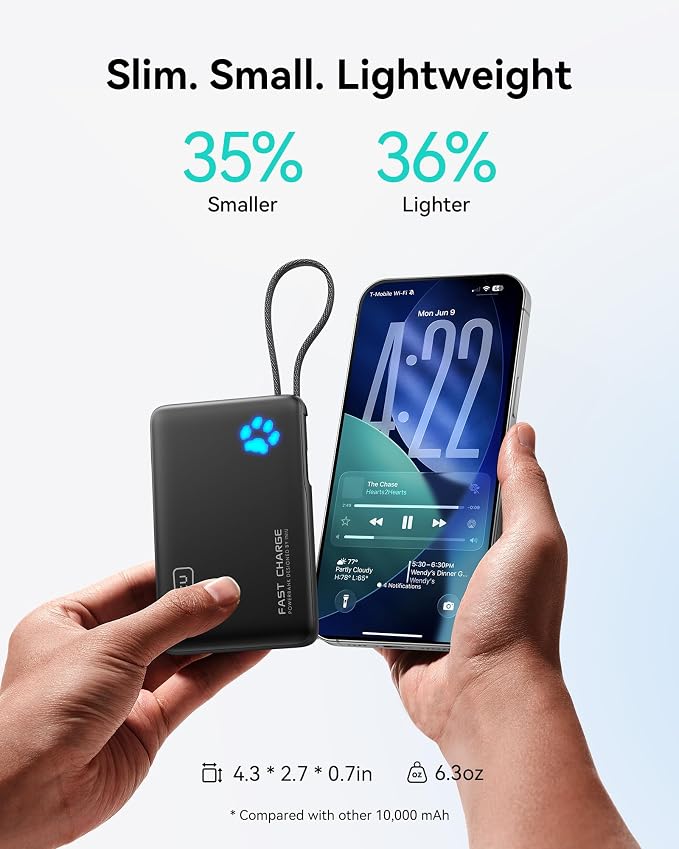 INIU Portable Charger with Flashlight, 45W Fast Charging Tablet Power Bank with - Image 4