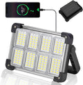 120W Solar Rechargeable Work Light, 144 LED Portable Flood Light by YXQUA