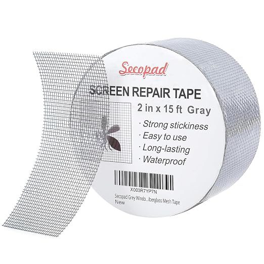 Secopad Grey Window Screen Repair Tape, 2IN X 15FT Screen Repair Kit by Secopad