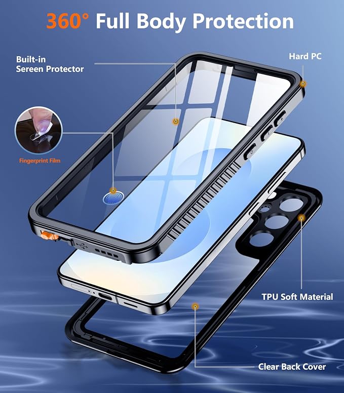 Temdan Compatible with Samsung Galaxy S25 Case Waterproof with Belt Clip Holster - Image 5