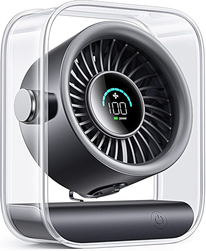 DIGIX Portable Desk Fan for Bedroom, Rechargeable Small Table Fan by CoolBreezeStylishEase