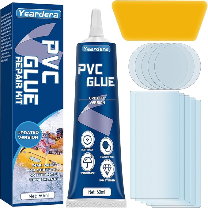 Yeardera Air Mattress Patch Kit, Waterproof Vinyl Repair Kit, High Strength PVC by Yeardera