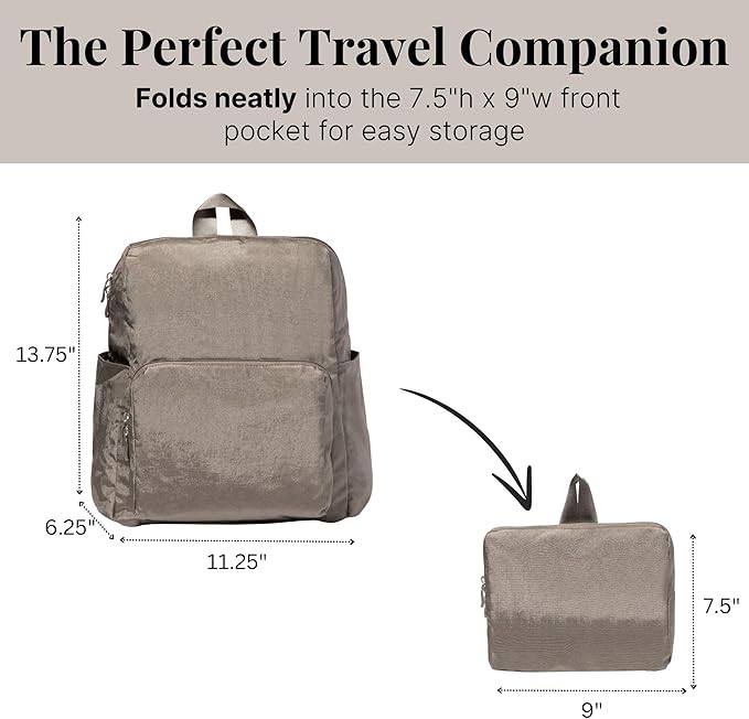 Baggallini Women's Carryall Packable Backpack, Sterling Shimmer - Image 3