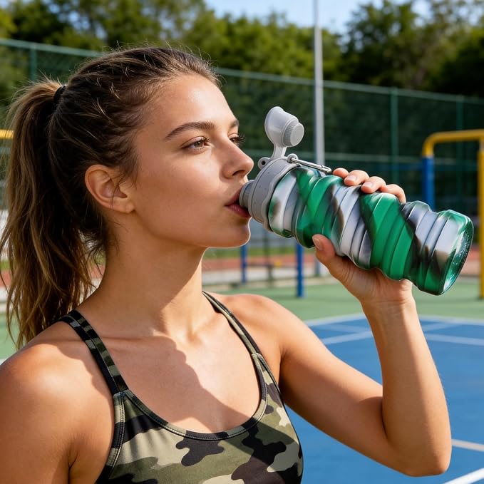 Reusable BPA Free Foldable Silicone Water Bottles - Image 8