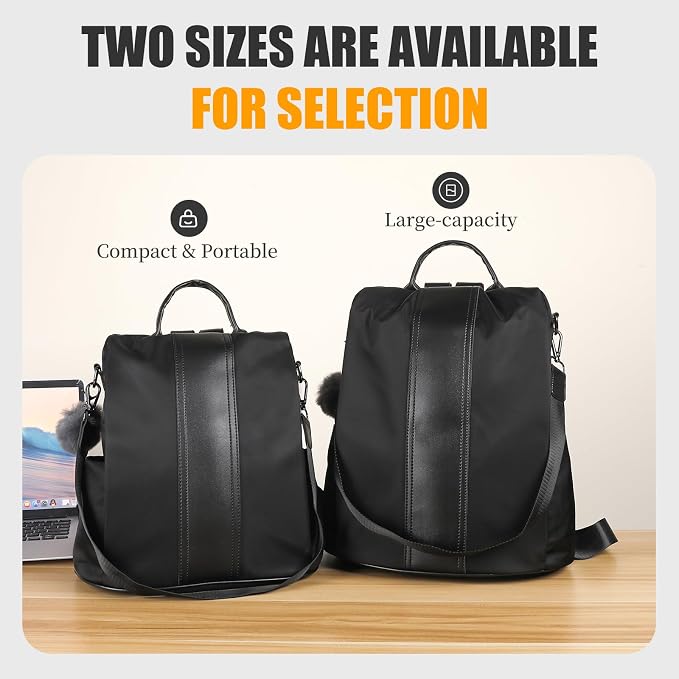 PINCNEL Women Backpack Purse Waterproof Nylon Anti-theft Rucksack Lightweight - Image 8