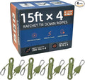 Longer 15ft Ratchet Straps Ropes Tie Down Rope Strap Small Mini Reflctive by KOKKOYA