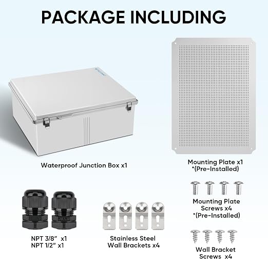 TICONN Outdoor Electrical Box Waterproof, Junction Box IP67 ABS Plastic - Image 6