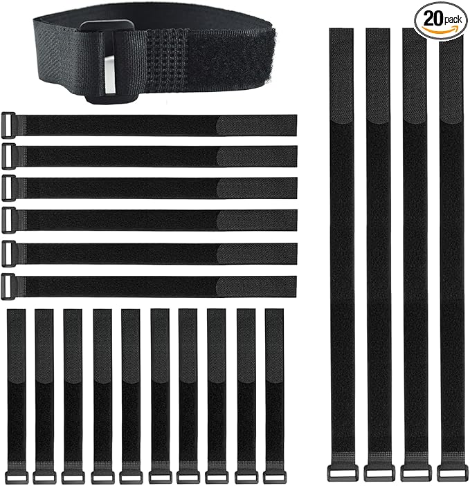 20 Pack Reusable Fastening Cable Ties and Cable Straps, Adjustable by Unknown