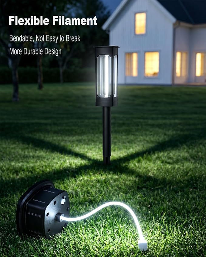 Solar Pathway Lights Outdoor 6 Pack, Upgraded Brighter 6 Inch extended filament - Image 3