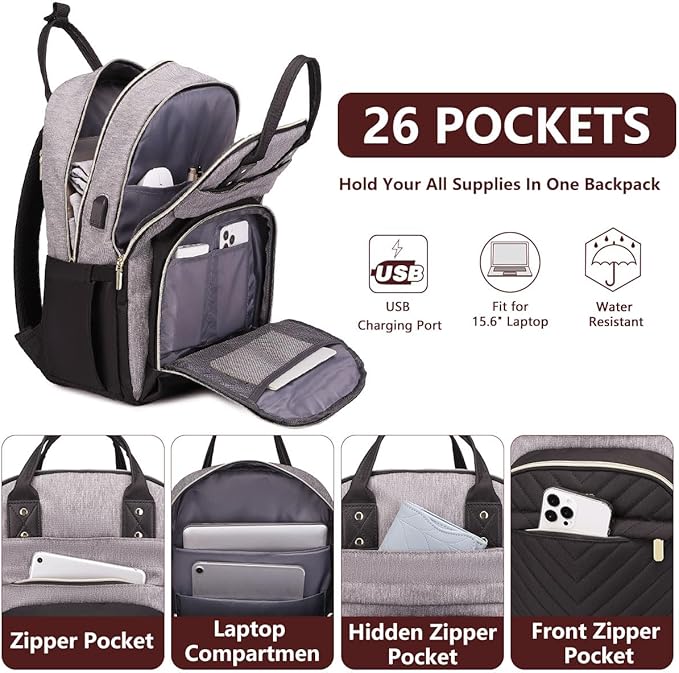 bagswan Laptop Backpack for Women/Men, Fits 15.6 Inch Laptop Bag, Fashion - Image 2