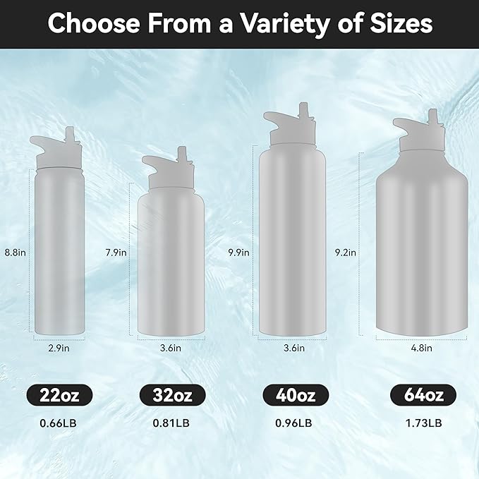 HASLE OUTFITTERS Half Gallon Insulated Water Bottles 64 oz, Stainless Steel - Image 4