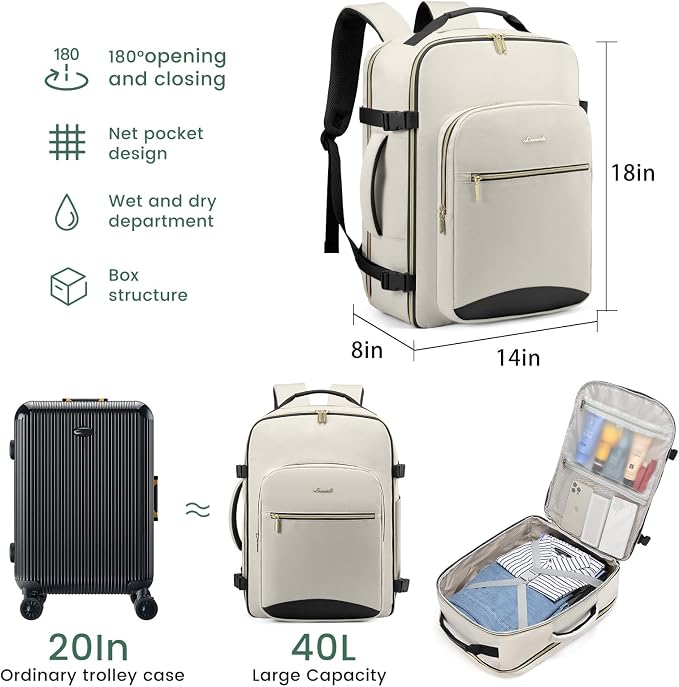 LOVEVOOK 40L Large Travel Backpack - Image 3