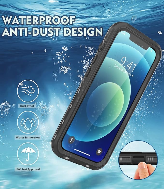 Design for iPhone 12 Mini Waterproof Case, Full Body Shockproof Case - Image 6