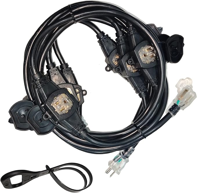 25Ft Power Extension Cord 3 Prong, 12 Gauge SJTW 5-15R Cable Male Plug to by oviitech