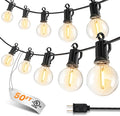 Outdoor String Patio Lights, 50FT 50 LED Patio Lights Waterproof, Connectable by SmartDawn