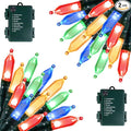 Battery Operated Christmas Lights 2 Pack 18 Feet 50 LED Clear Mini String Lights by Brightown