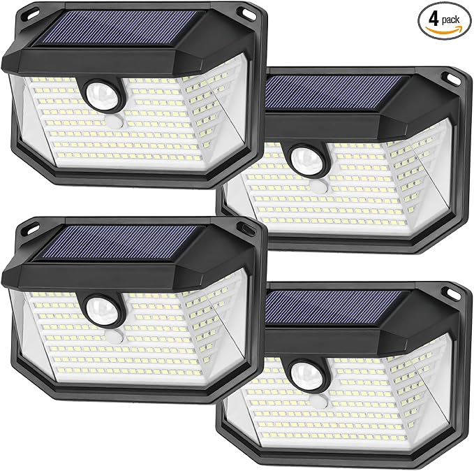 4-Pack Solar Wall Lights Outdoor by Brightever
