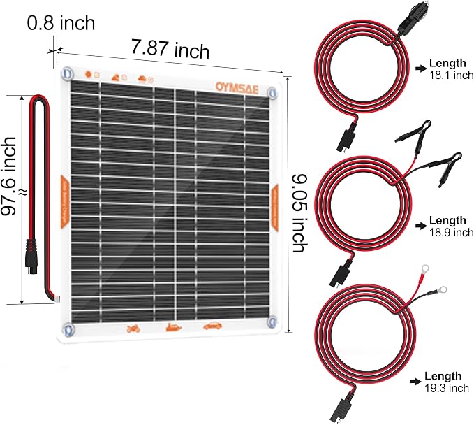 OYMSAE White 5W 12V Solar Car Battery Charger Portable Waterproof Solar Power - Image 5