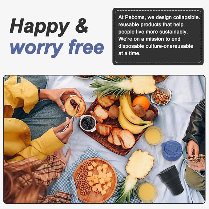 Collapsible Silicone Camping Cups 13oz - Image 7