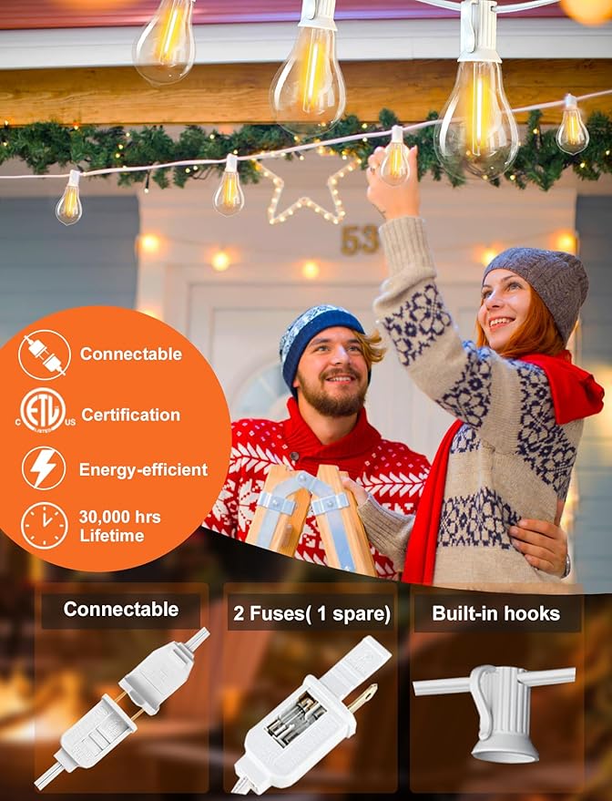 DAMAING Outdoor String Lights 200FT Waterproof Patio Lights - Image 2
