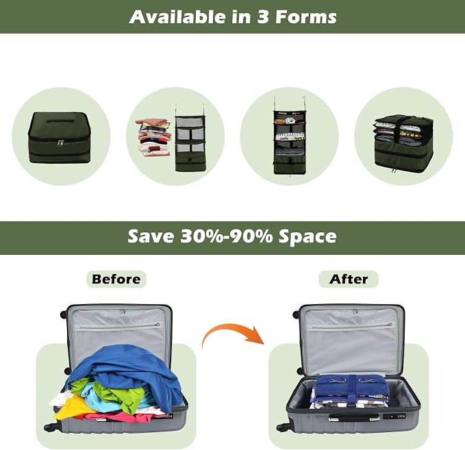 Surblue Hanging Closet Storage Bag Collapsible 3-Shelf Washable Oxford Fabric - Image 4
