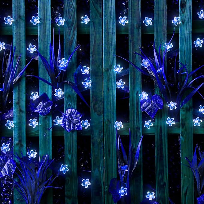 ITICdecor Outdoor Solar Flower String Lights Waterproof 50 LED Fairy Light - Image 4