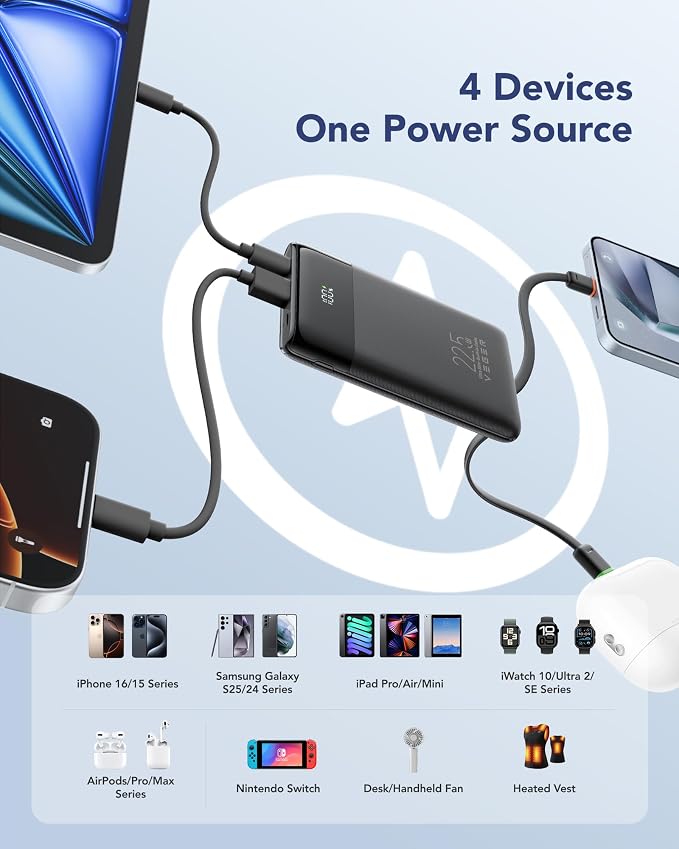 VEGER Portable Charger, Ultra Slim 22.5W Fast Charging - Image 5