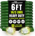 6ft Outdoor/Indoor Extension Cord 14/3 Gauge Heavy Duty 3 Prong SJTW, Waterproof by LifeSupplyUSA