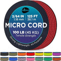 TECEUM Micro Paracord – 1.18 mm X 125 ft – Micro Utility Cord – Thin Braided by TECEUM