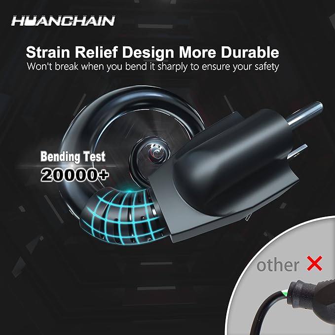 HUANCHAIN 75 FT 16 Gauge Black Indoor Outdoor Extension Cord Waterproof - Image 2