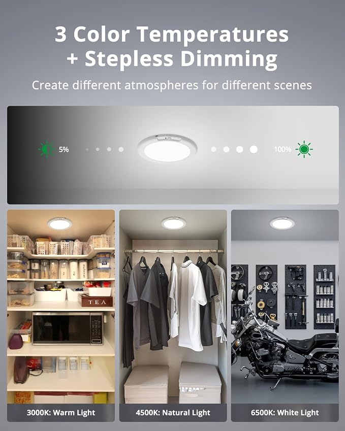 Bojim 4 Pack Rechargeable Battery Operated Ceiling Light Motion Sensor - Image 6