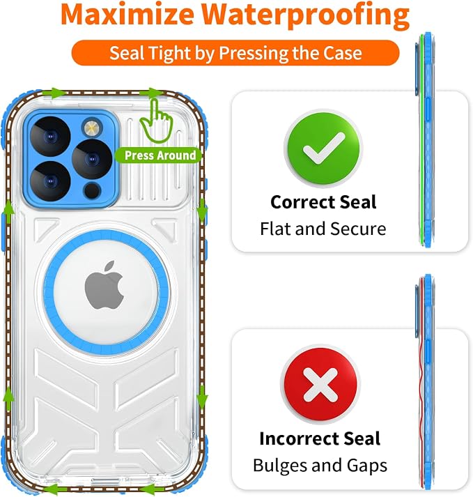 for iPhone 15 Pro Waterproof Case, IP68 Underwater Case Built-in Screen - Image 7