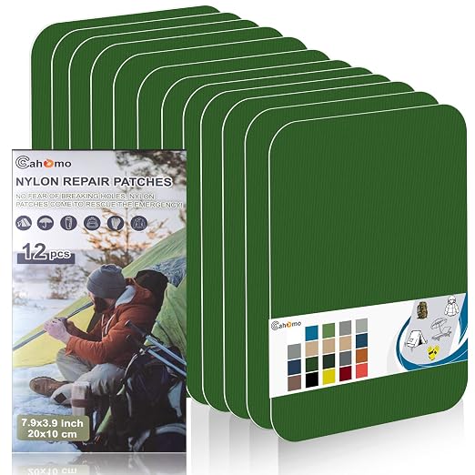 Cahomo 7.9x3.9 inch 12 PCS Nylon Repair Patch Nylon Repair Tape Self Adhesive by Cahomo