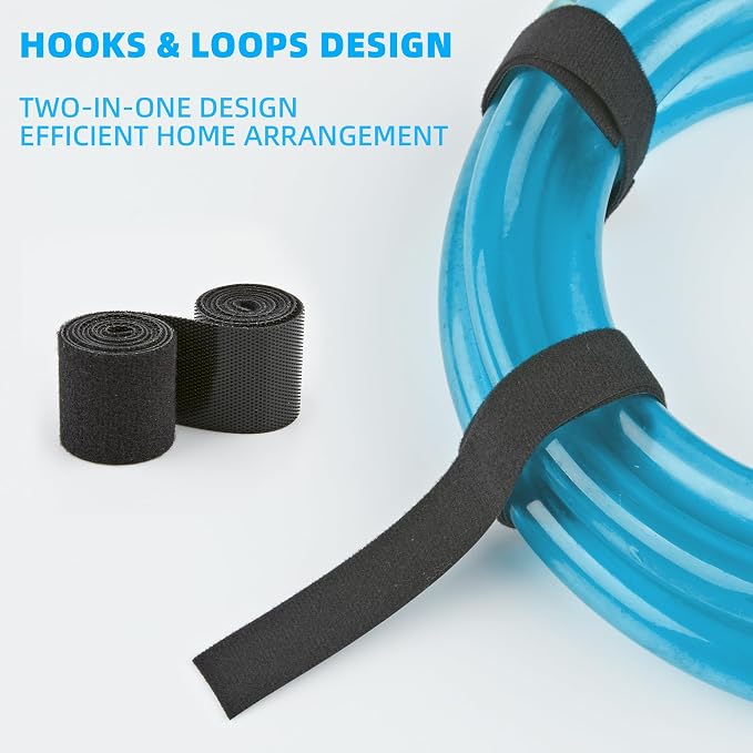 25 Ft x 1 inch Hook and Loop Roll, Reusable Fastening Cable Ties, Office and - Image 3