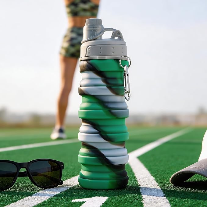 Reusable BPA Free Foldable Silicone Water Bottles - Image 9
