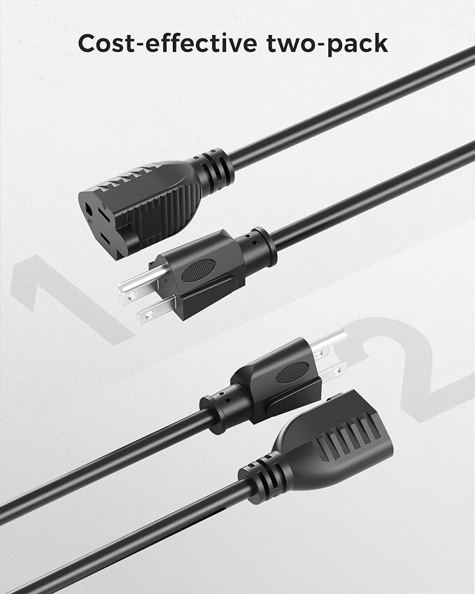 Cable Matters 2-Pack 16 AWG Heavy Duty 13A Power Extension Cord - 15ft - Image 6