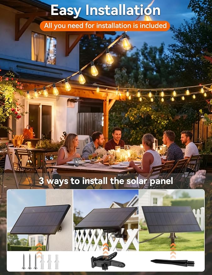 Brightever 200FT Solar String Lights Outdoor Waterproof, Patio Lights Solar - Image 8
