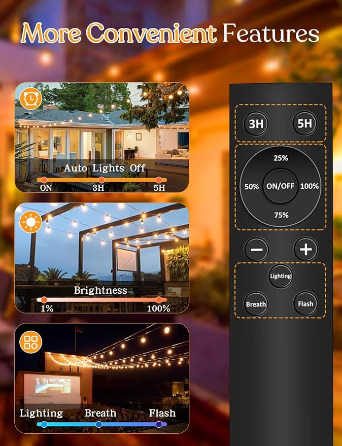 YOYONACY 150 FT Outdoor String Lights - Image 4