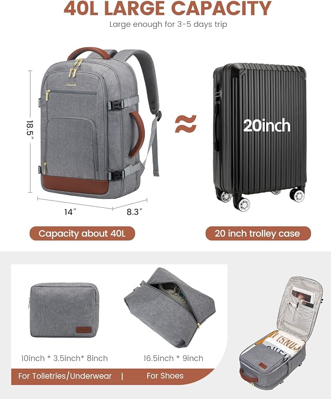 LOVEVOOK Carry On Travel Backpack - Image 2