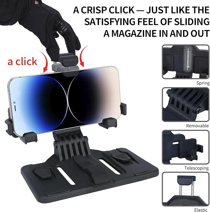 Tactical Gear Plate Carrier Vest Accessories, MOLLE Phone Chest Mount Holder - Image 6