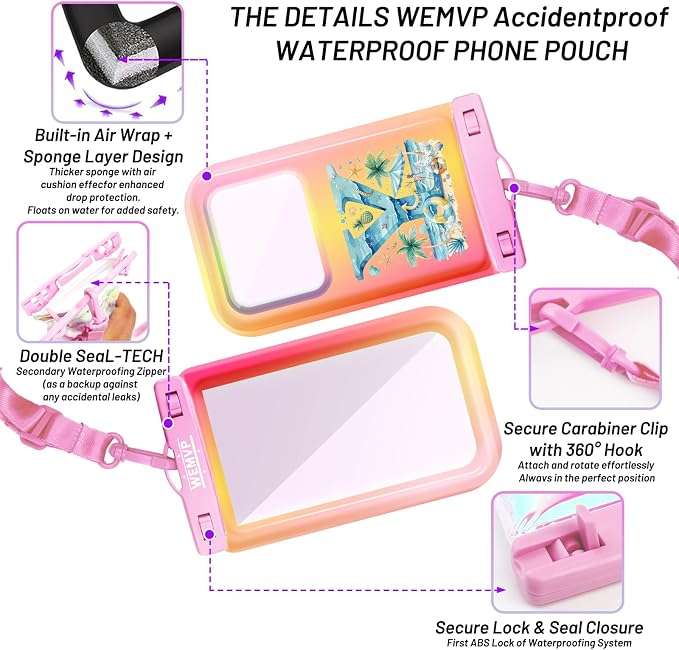 Personalized Initial Waterproof Phone Pouch Case - Image 3