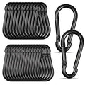Black Carabiner, Heavy Duty Galvanized Steel Spring Snap Hook Carabiner Clips by High-PQ