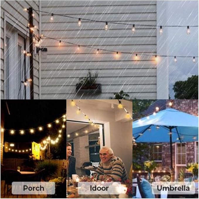 Zuske Outdoor String Lights, 50FT Patio Lights Outdoor Waterproof - Image 8