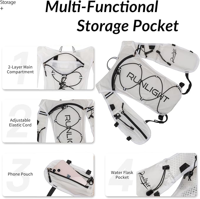 Runlight Running Vest for Women Men Lightweight Hydration Backpack Pack - Image 5