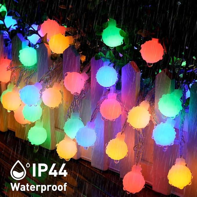 JMEXSUSS 100 LED Christmas Lights Indoor Plug in, 33ft 8 Mode Globe String - Image 5